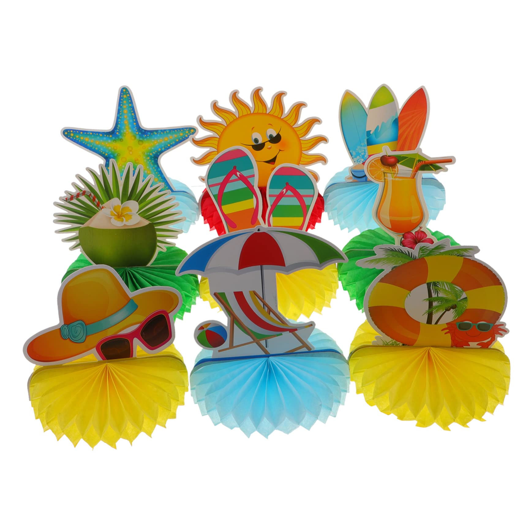 ifundom 27stücke Hawaii Party Deko Teiliges Honigwaben Ornament Für Sommerfestlichkeiten Einfache Anbringung Farbenfroh Für Fotohintergründe Und Kreative Partystimmung