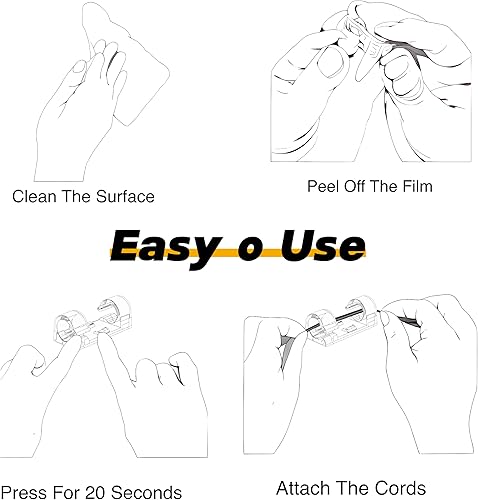 Miniatura 9 de 100 clips adhesivos transparentes para cables, clips de alambre para gestión de cables, abrazadera de alambre para luz, escritorio, pared, TV, PC,