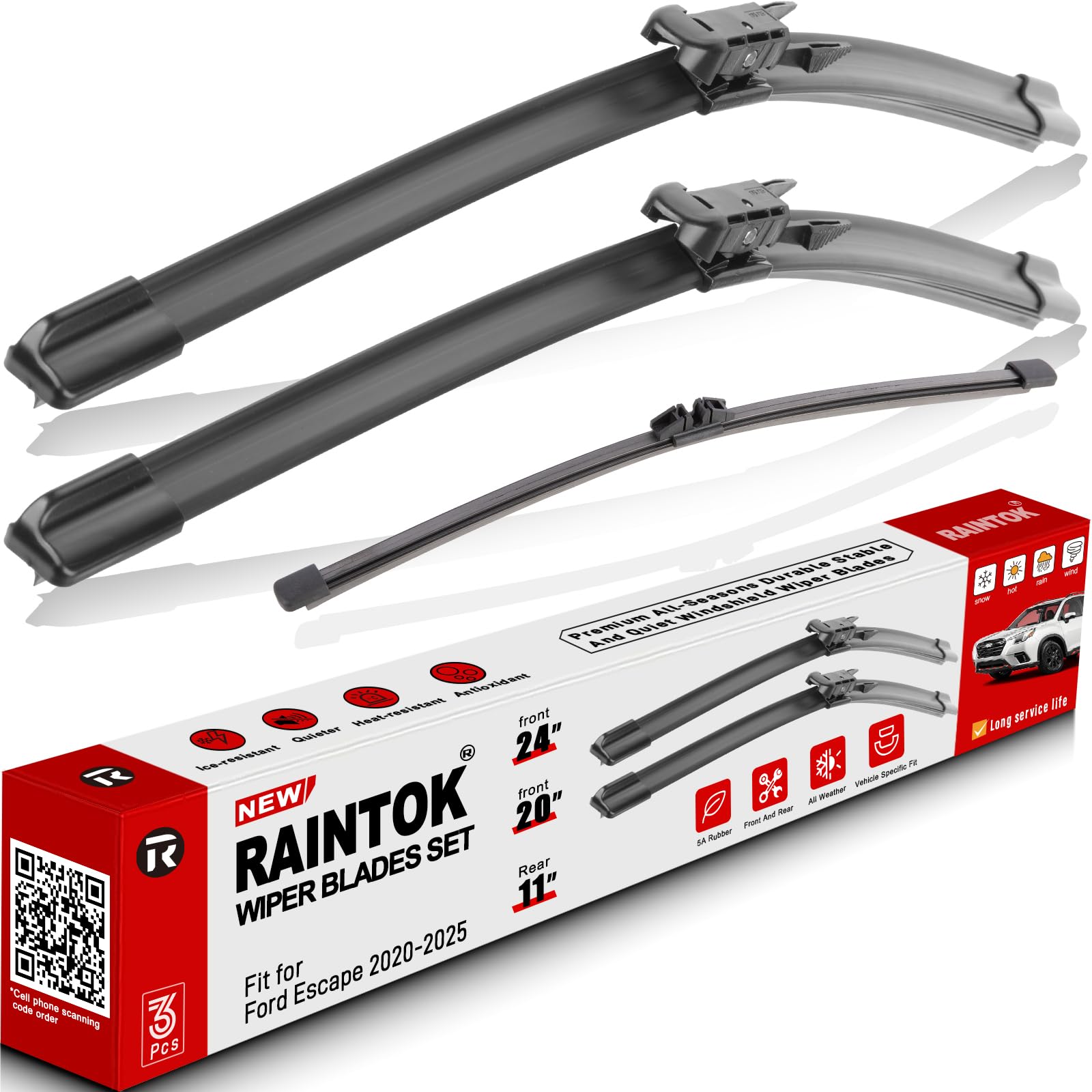 3 Pack Windshield Wiper Blades Replacement for Ford Escape 2020-2024 2025