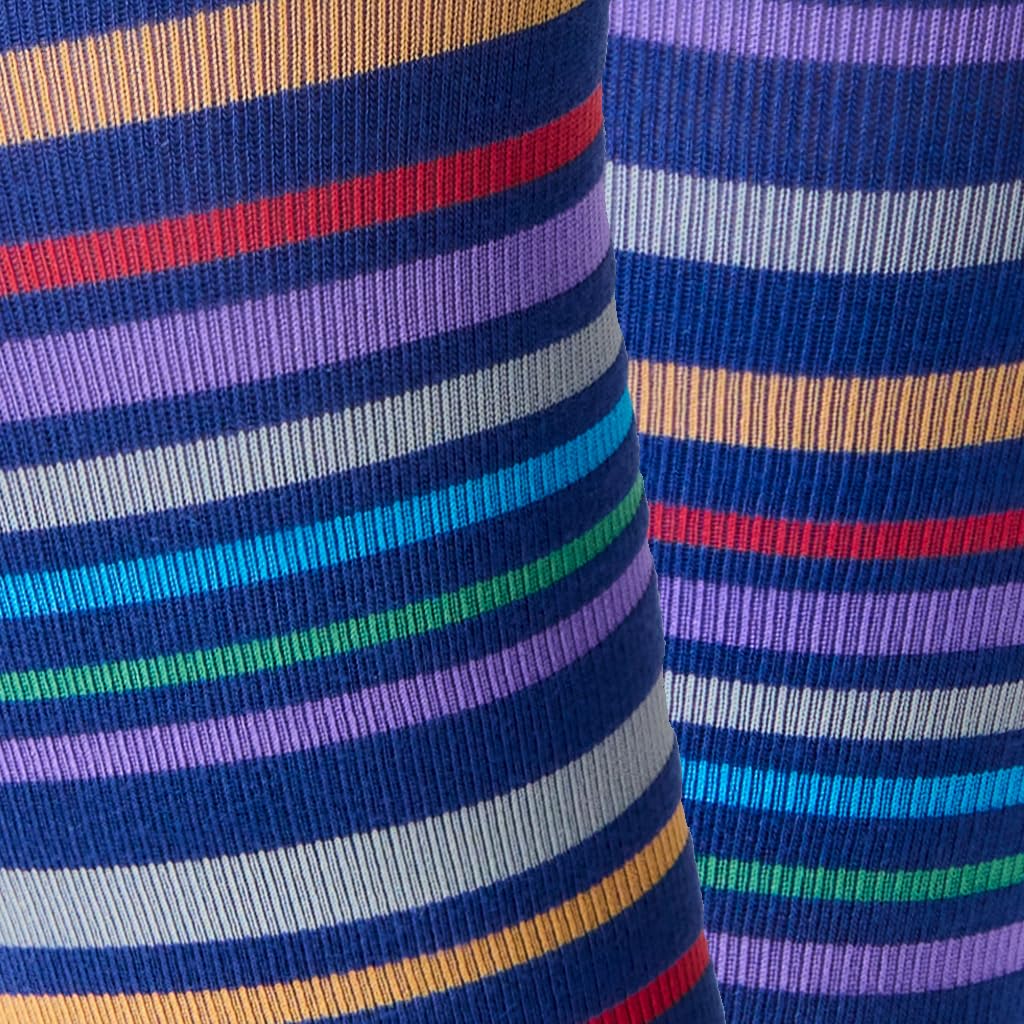 SOLIDEA Gambaletti STRIPE GAME ARIES, Colore BLU CINA, Calze a compressione graduata 15/21 mmHg Art. 0637A0