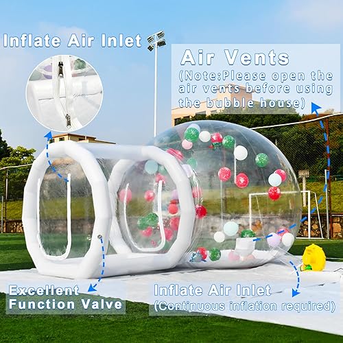 Miniatura 3 de Hmtaolife Casa de burbujas inflable de 101316 pies, tienda de campaña de PVC de grado comercial para fiestas infantiles, casa transparente para