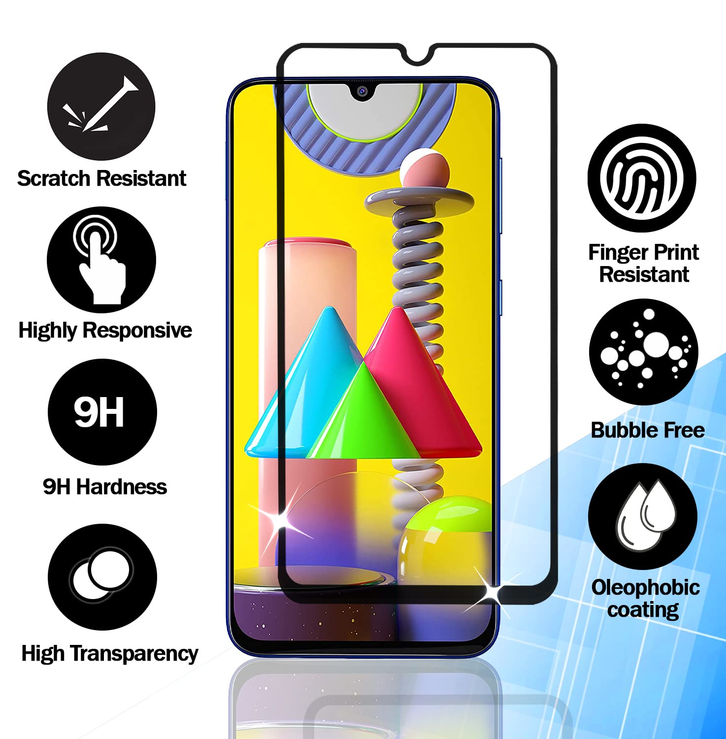 Vetro Temperato NEW'C Per Xiaomi Redmi Note 8 Pro E Redmi 9 - Anti Graffio, 9H, Ultra Trasparente - Foto 10