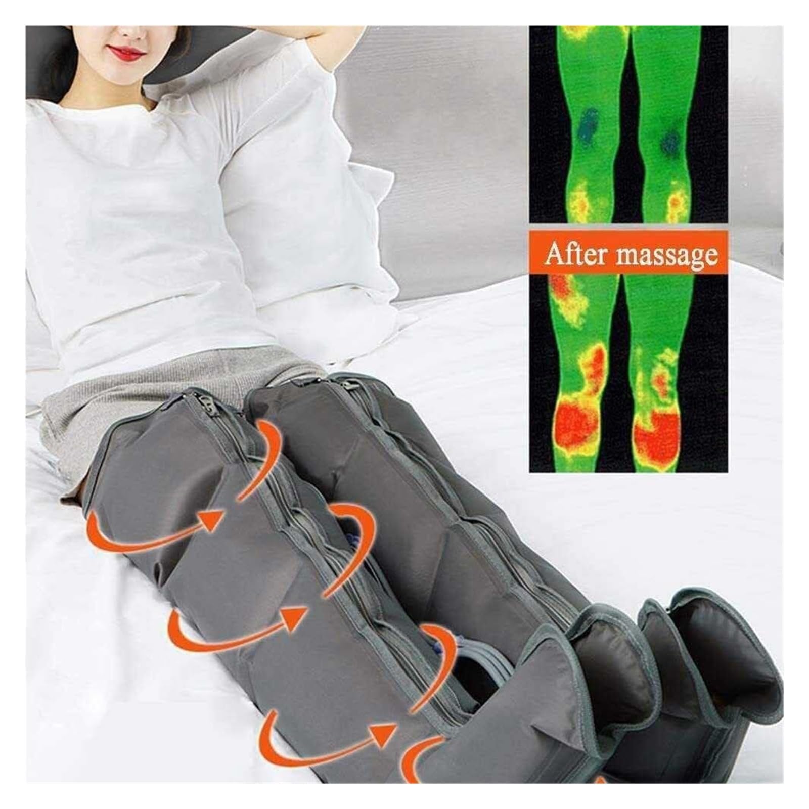 Botas de Compresión para Piernas Hinchadas y Drenaje Linfático - Masajeador Terapéutico con 6 Programas, Alivio para Varices, Piernas Cansadas y Recuperación Postoperatoria