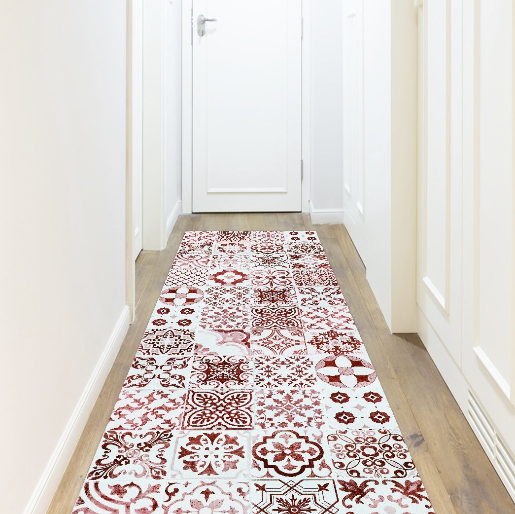 VINILIKO, Alfombra de vinilo, Port Grimaud, Rojo, 66x250 cm