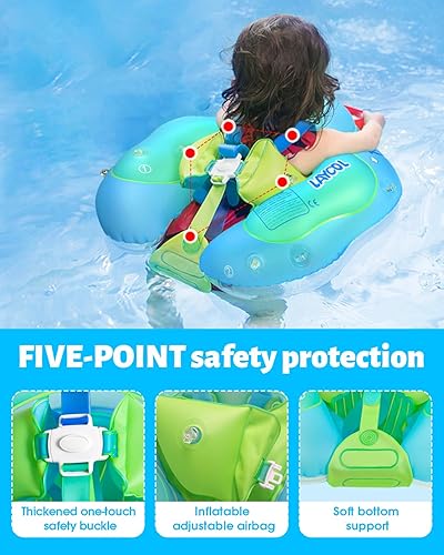 Miniatura 4 de LAYCOL - Flotador inflable para bebé con toldo de protección solar, para niños de 3 a 36 meses. El bebé se puede colocar en el asiento sin necesidad