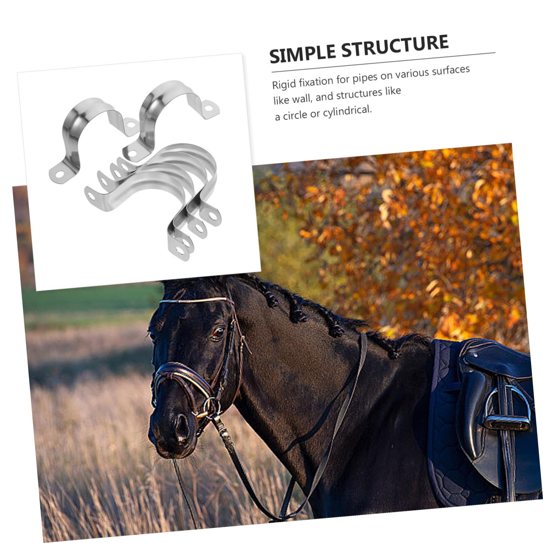 Operitacx 100pièces Collier De Serrage u Métallique Pour Tubes Colliers Robustes Pour Câbles Et Tuyaux Fixation Simple