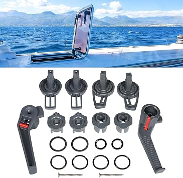 for Lewmar Large Handle Kit - Complete LH/RH Set Replaces 361680990, Direct Replacement Part Compatible with Ocean, Low/Medium Profile LP/MP, Flush 3G, Coastline Hatches