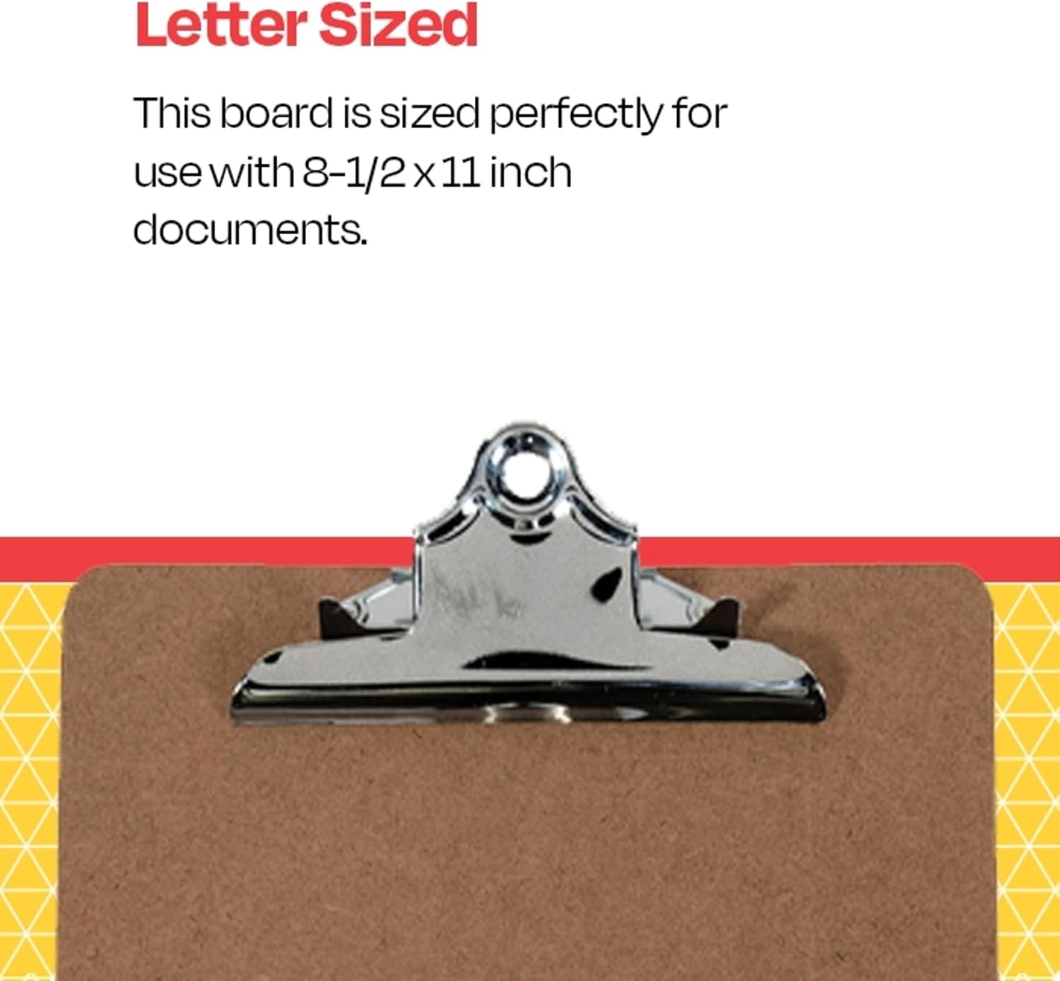 School Smart Hardwood Clipboard - Letter Size Bright Nickel 9 X 12-1/2 in