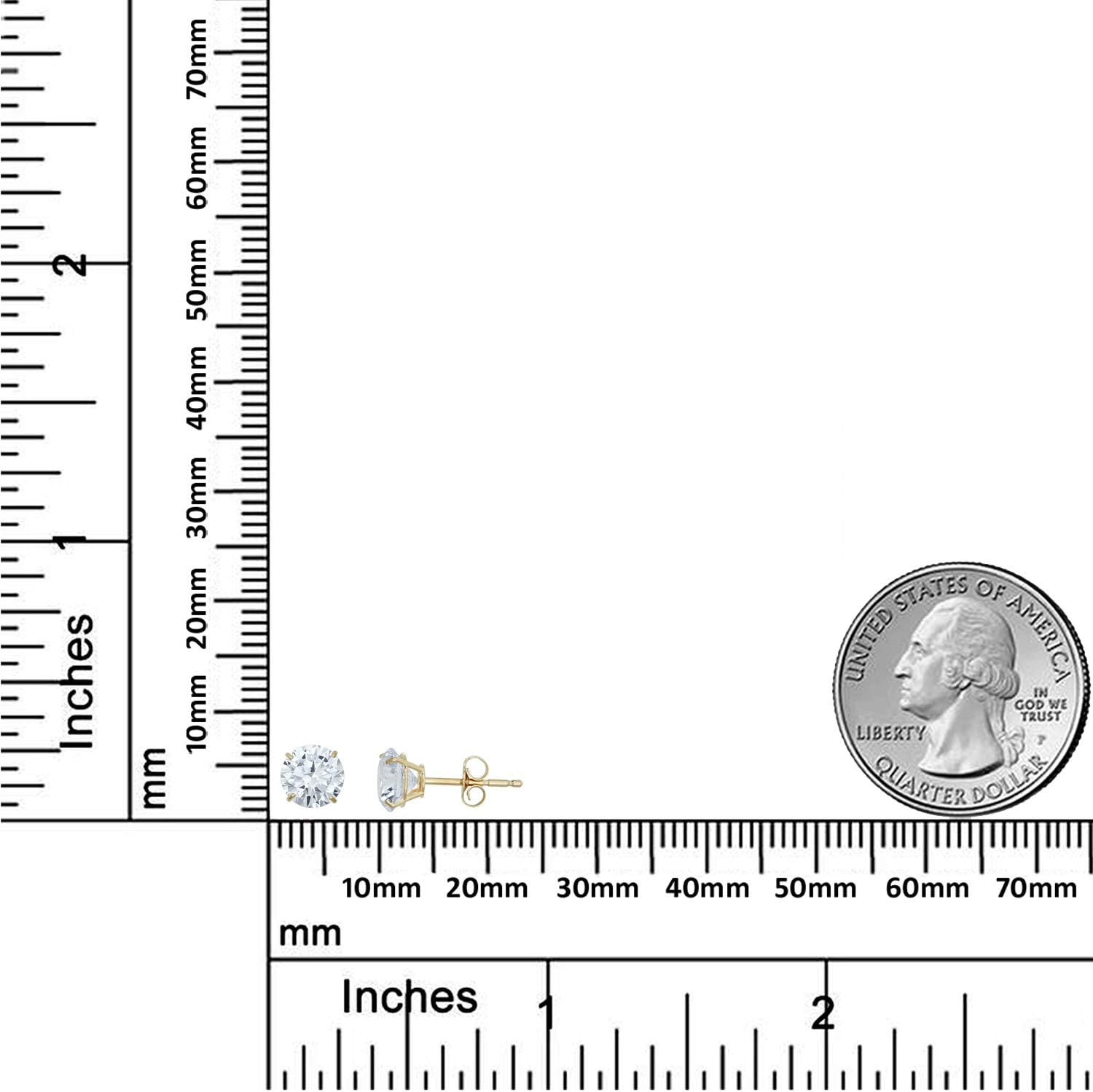 AVORA 10K Yellow Gold Polished Ball, Crystal Ball and Simulated Diamond CZ Three Pair Earrings Set