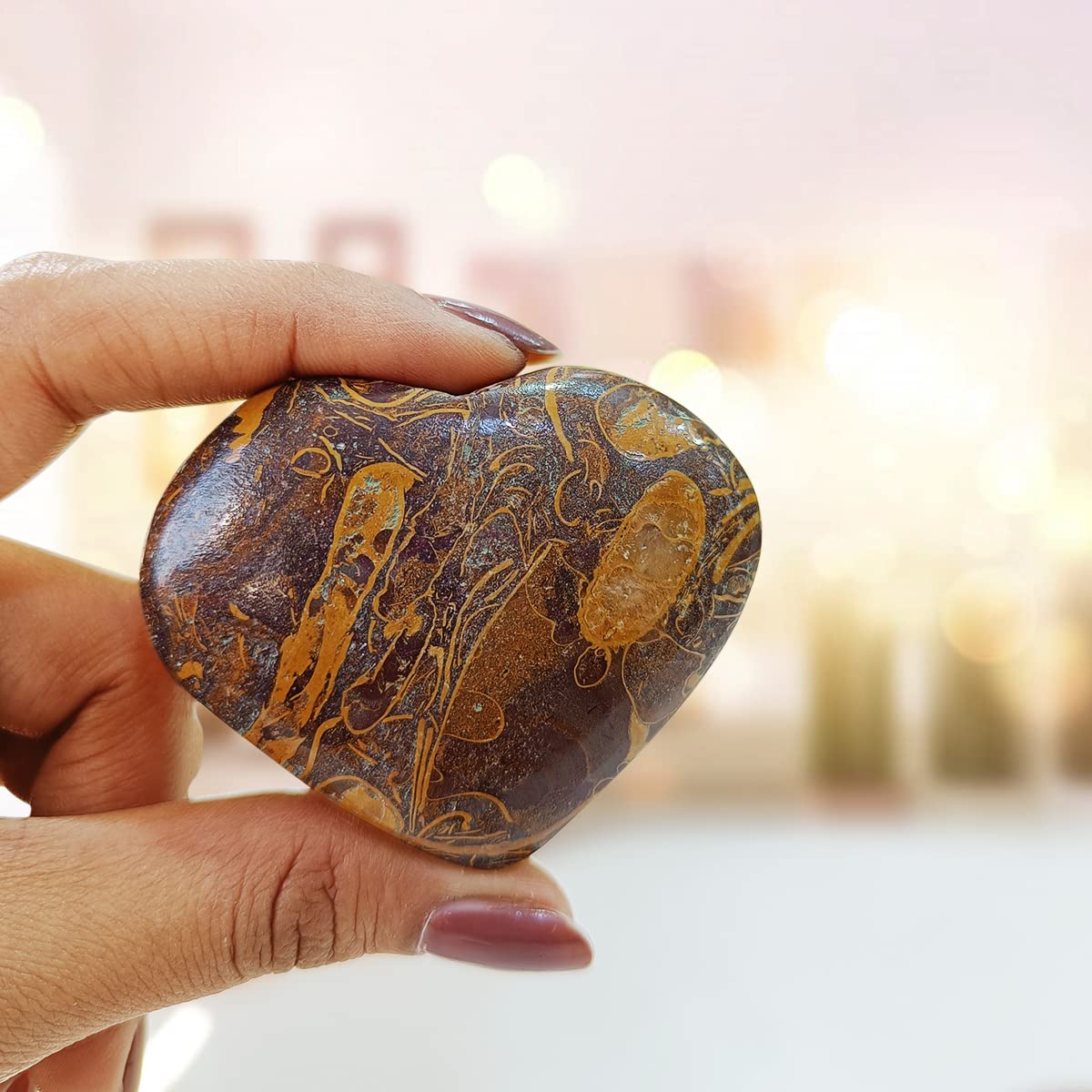 Shubhanjali Mariam Jasper Big Heart 50-100 Gm | Natural Puffy Heart Palm Stones for Women and Men | Crystal Reiki Healing Love Stone Heart Shape Gemstone Showpiece Gifts for Lovers, Bestfriends (B09SPF18LH) Amazon Price History, Amazon Price Tracker