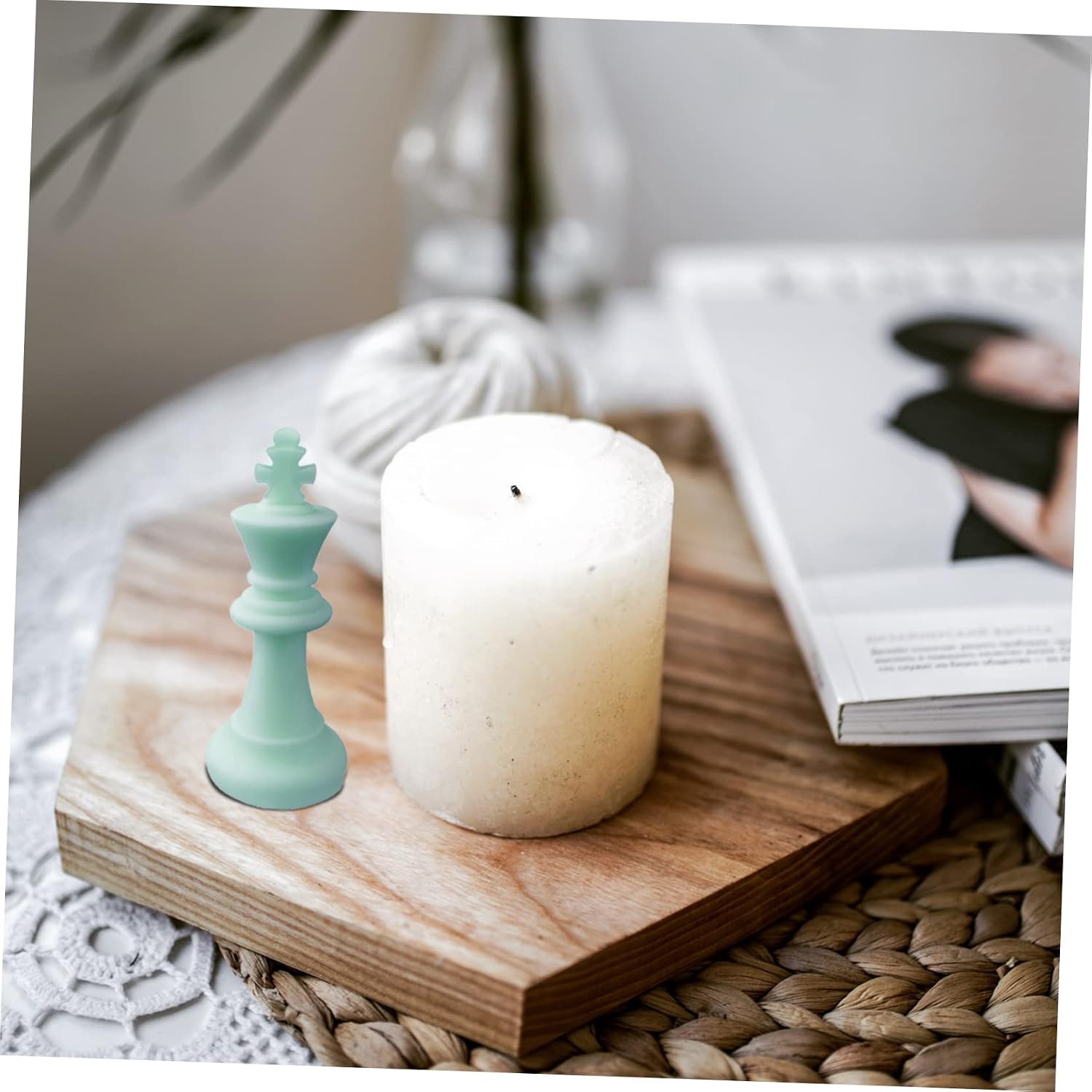 6Pcs Chess Candle Silicone Mold DIY Home Ornament Making Set