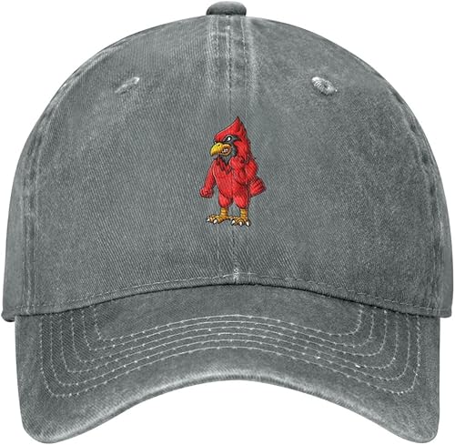 Miniatura 2 de Gorra de béisbol Angry Red Bird para hombres y mujeres, sombrero de vaquero vintage para adultos, Gris