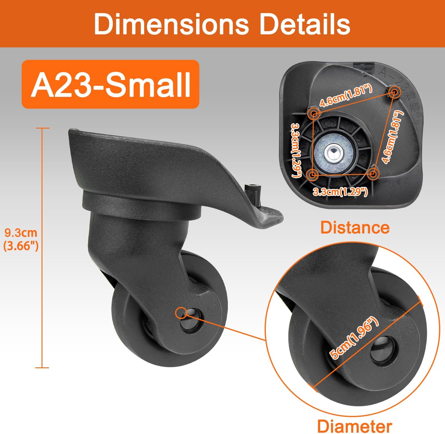 Wheels for American Tourister Luggage, Replacement Kit(A23-Small) image 3