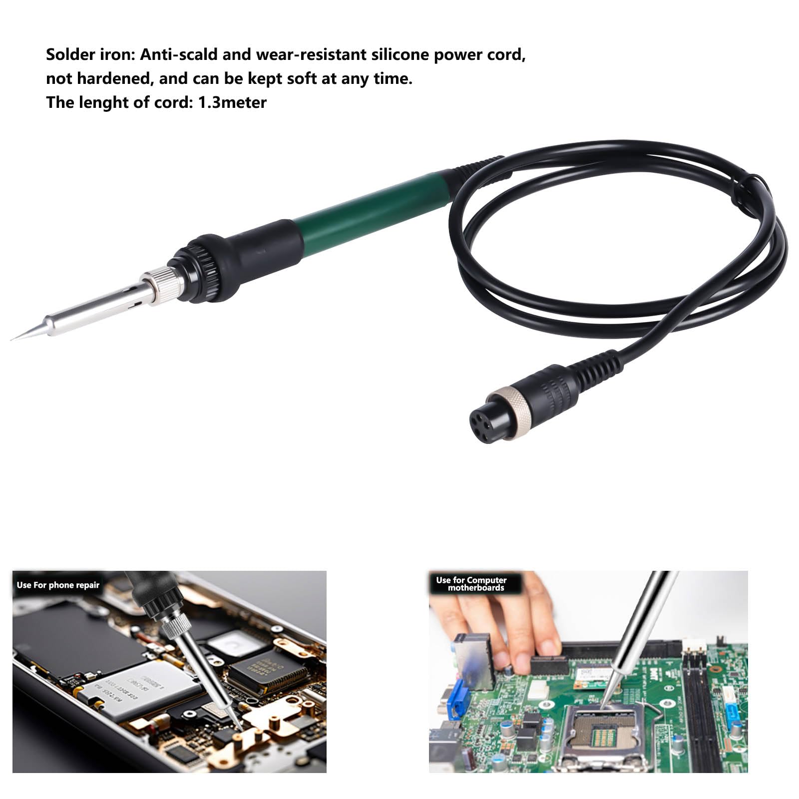 Stazione Saldante 80W 938DS Kit con 5 Punte, Filo Saldante, Pinzette