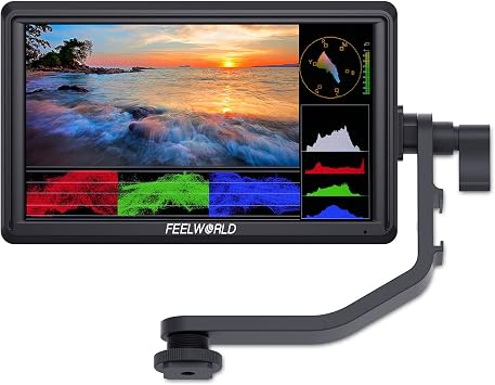 Feelworld FW568 V3 Camera LCD Monitor, 6-Inch IPS, Ultra Thin, with Waveform LUT, Video Peaking Focus Assist, Small Full HD 1920 x 1152 IPS On-Camera Video Monitor, 4K HDMI Signal Output, DSLR Camera Field Monitor