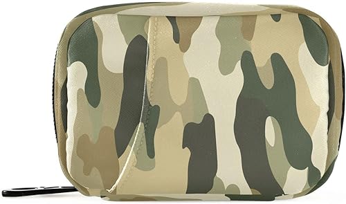 Organizador diario de camuflaje para medicina vitamínica, organizador de píldoras de viaje, contenedor de medicina diaria, bolsa de pastillero de