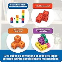 Vista 4 de Cubos MathLink de Learning Resources - Juego de 100 cubos, para niños de 5 años en adelante, actividades STEM, elementos manipulativos