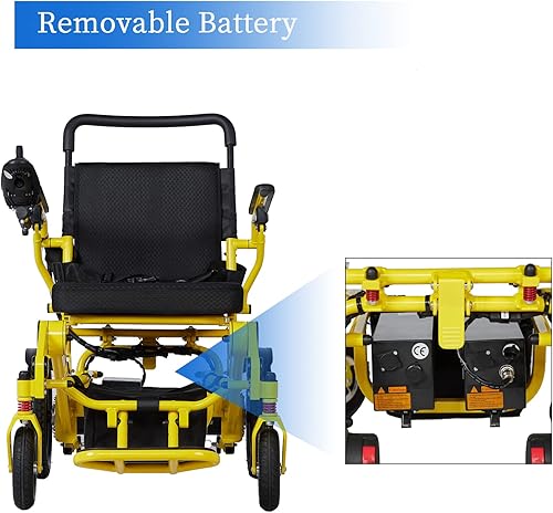 Miniatura 15 de Range - Silla de ruedas eléctrica plegable de 24 millas y 20 pulgadas para adultos, sillas de ruedas ligeras y plegables de 500 W, sillas de ruedas