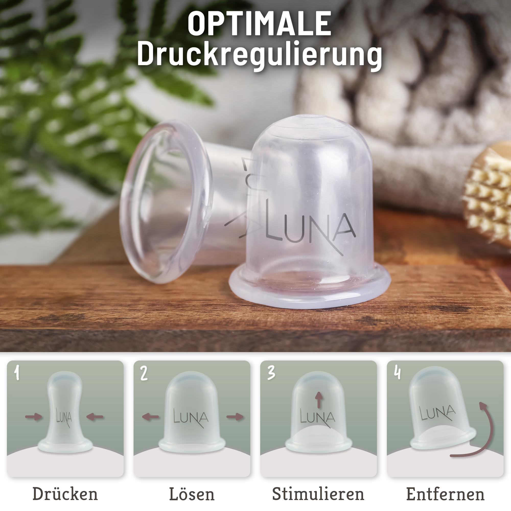 2er Set Premium Schröpfgläser Silikon in verschiedenen Größen hochwertige Cupping Set - inklusive Anwendungsbuch - Endlich Schluss mit Verspannungen - Anti Cellulite Schröpfen