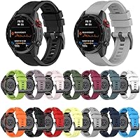 Vista 8 de REYDA Correa de silicona compatible con Garmin Fenix 766 Pro55 Plus, pulsera de silicona suave y transpirable con hebilla de metal, correa