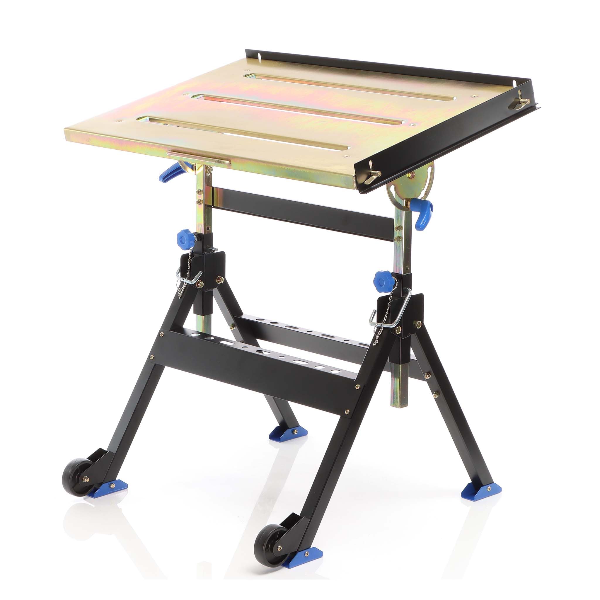 XPOtool Banco saldatura pieghevole max 150 kg, carrello regolabile in altezza 735-860 mm, inclinabile fino a 90°