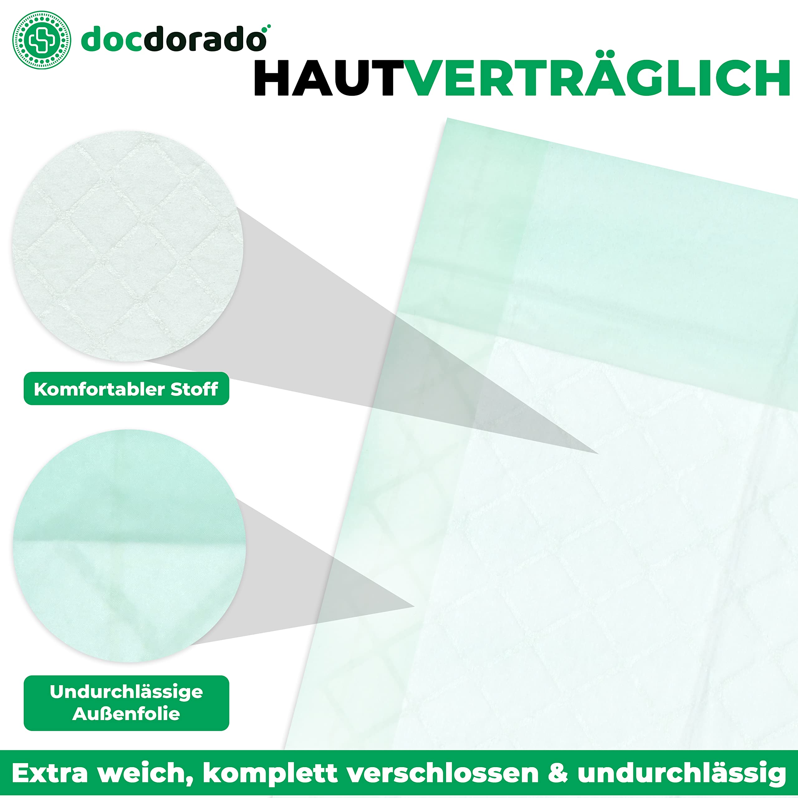 100 x 6-lagige Promanu Cellulose-Einweg-Patienteneinlagen, gepolsterte Inkontinenzeinlagen, Babyunterlagen, Tierblau, ca. 60 x 90 cm