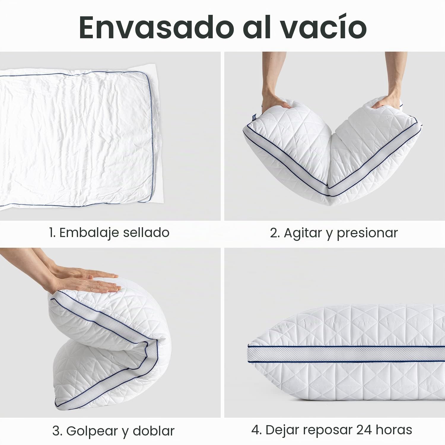 BedStory Juego de 2 Almohadas 40 x 80 cm, Microfibra 950 g, Transpirables y Lavables para Alérgicos y Duermen de Lado, Suaves y Firmes