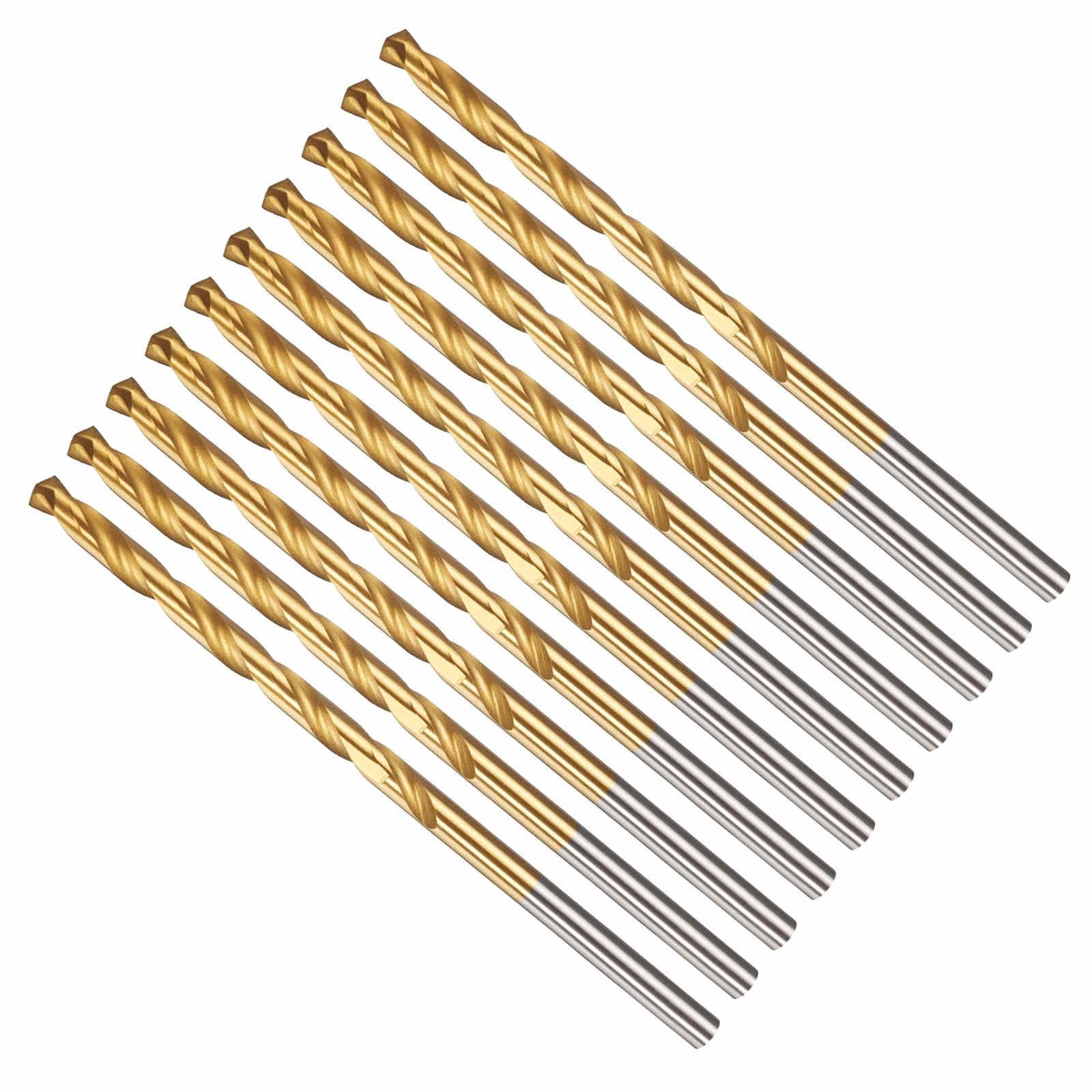 CoCud 3.6mm Drill Bit, 9/64" Cutting Diameter, 4341 HSS Jobber Bits TiN Coated 135° Cutting Angle - (Applications: for Drilling Soft Metal Plastic Wood), 10-Pieces — image 1