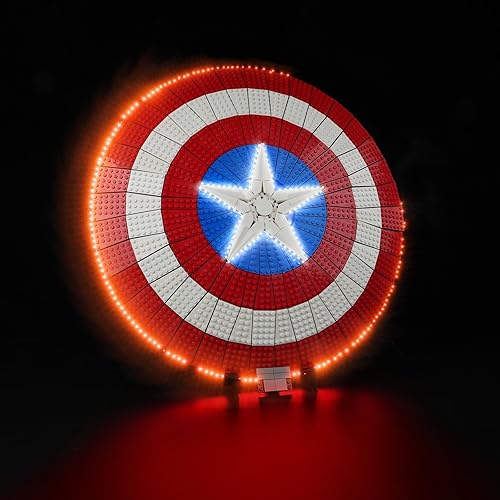 Rorliny Kit de luz LED para Lego Marvel Captain America's Shield 76262, kit de iluminaciĂłn creativa compatible con Lego 76262 (solo luces, sin juego Rorliny Kit de luz LED para Lego Marvel Captain America's Shield 76262, kit de iluminaciĂłn creativa compatible con Lego 76262 (solo luces, sin juego