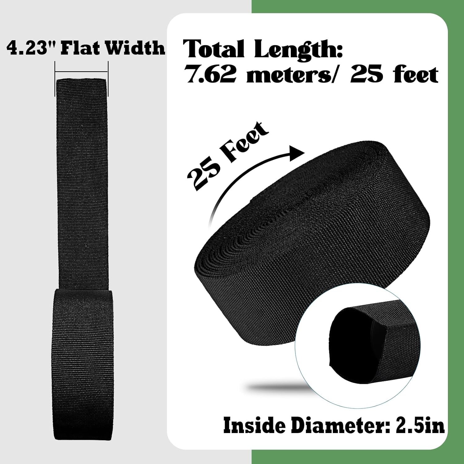 25FT Nylon Protective Sleeve Sheath Cable Cover Welding Tig Torch Hydraulic Hose Protection, Abrasion Resistant Flame Retardant Cable Cover for Chain, Wiring Harness, 2.5" ID, Black