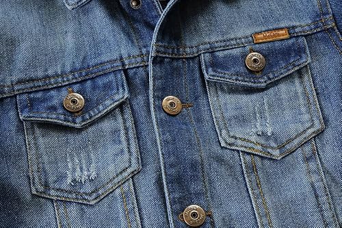 Mallimoda Kids Boys Girls Hooded Denim Jacket Zipper Coat Outerwear Style 9 Denim 9-10 Years - Thumbnail 4