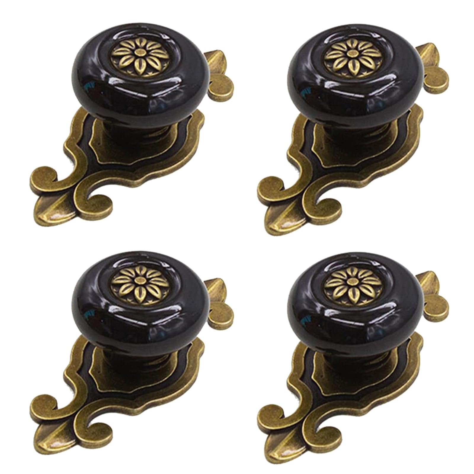 4PCS Additional Drawer Pulls Antique Bronze Finish Metal Mixture Base Permanent 26mm Height Hardware for Drawer Closet Kitchen Improve Old Metal Knobs for Furniture