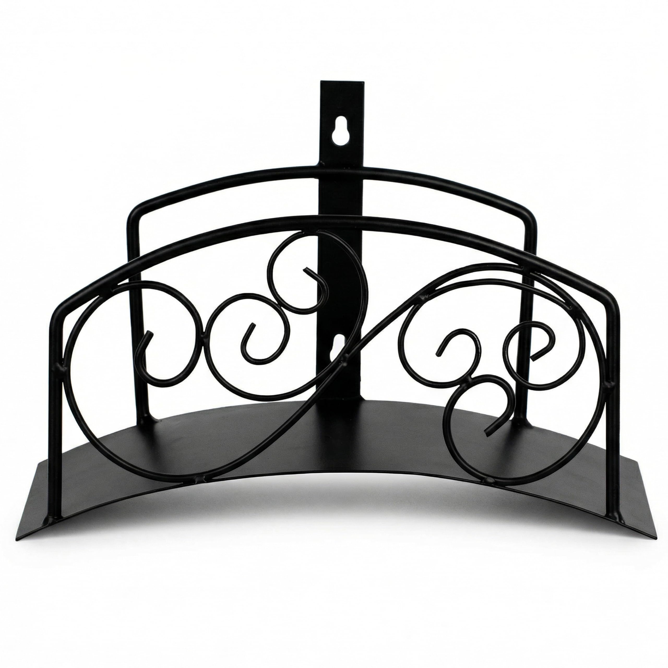 Gardenised Soporte de manguera de metal clásico para montaje en pared, colgador resistente para exteriores y organizador de manguera de agua con ganchos de carrete resistentes y tornillos para patio,