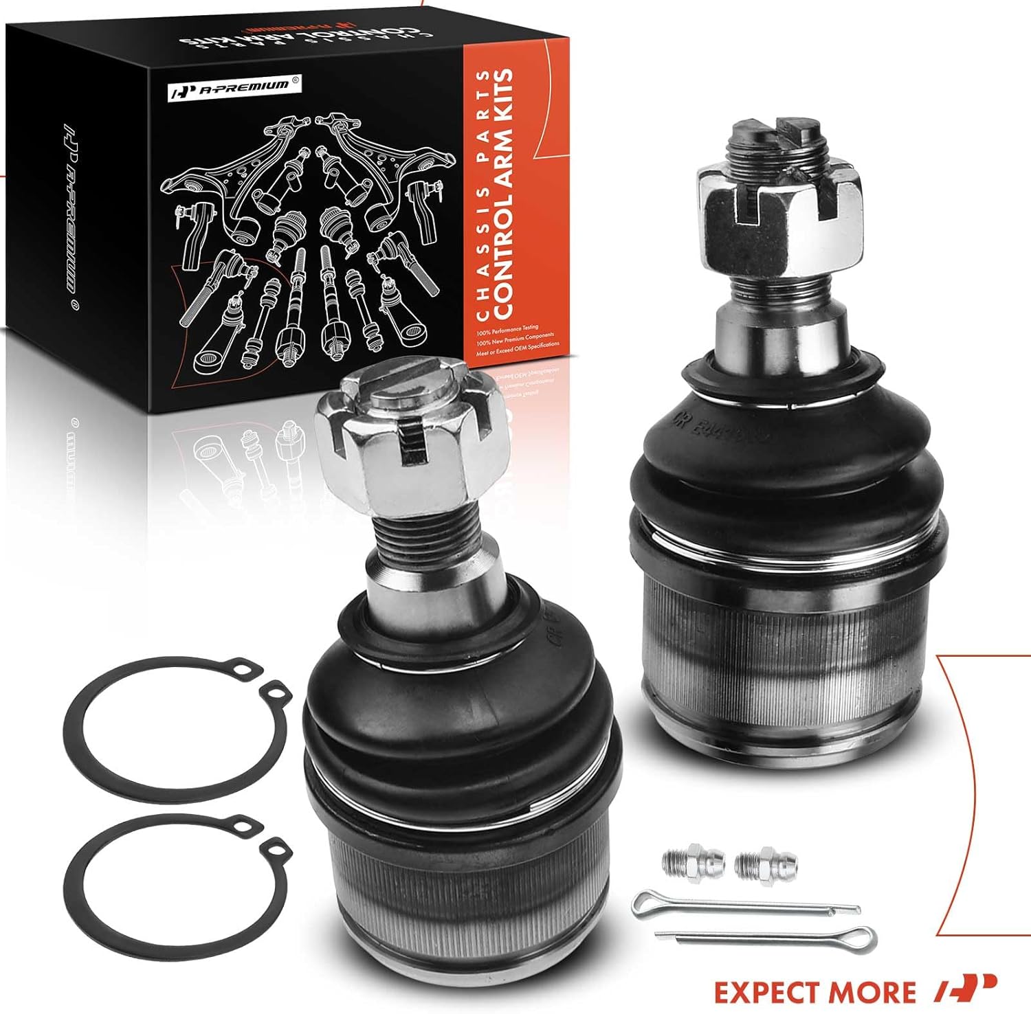 A-Premium 2 x Front Lower Ball Joint Compatible with Ford F-250 1987-1997, F-350 1987-1997, F-250 Super Duty 1999-2020, F-350 Super Duty 1999-2020, Excursion 2000-2005