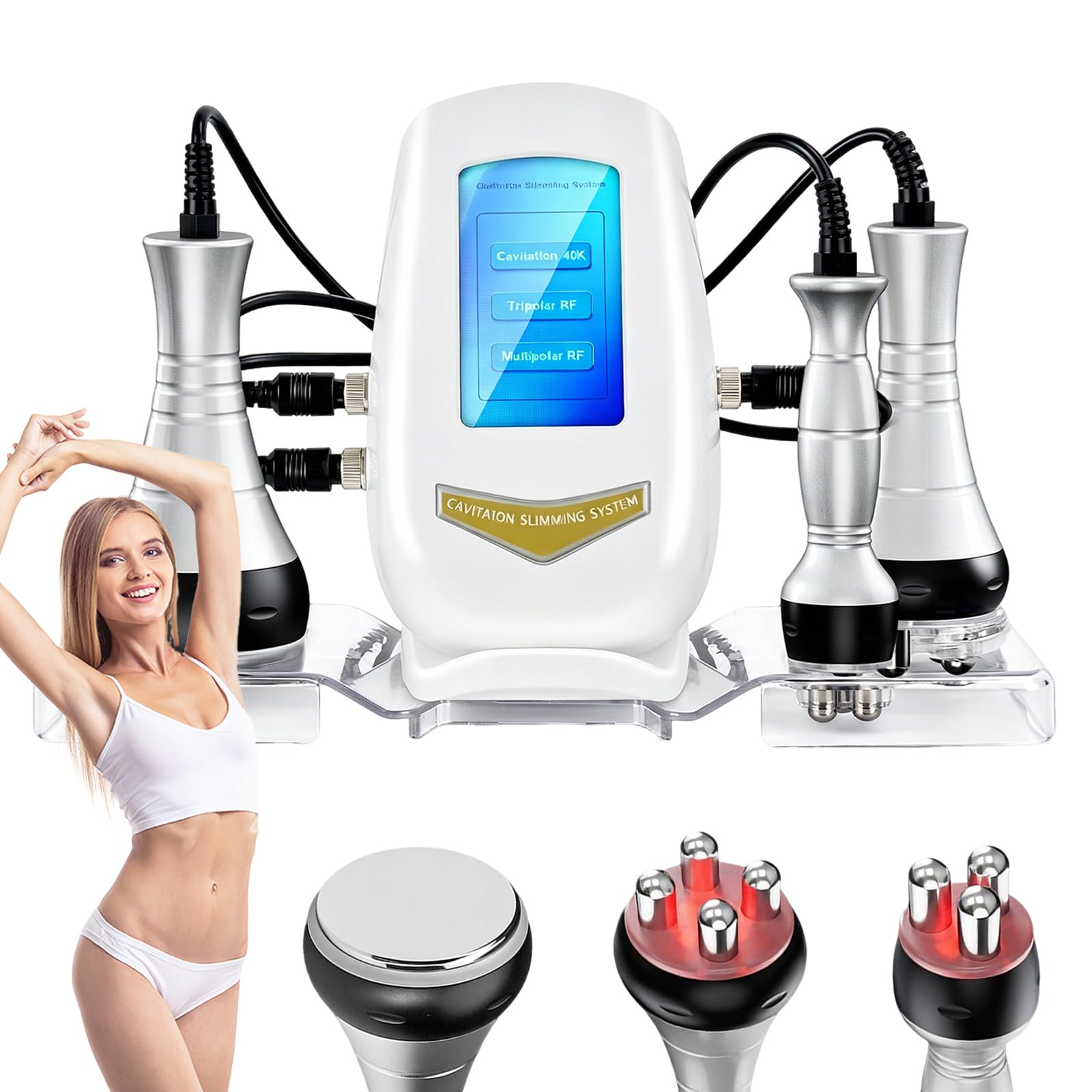 40K Radiofrecuencia Facial y Corporal, 3 en 1 Masajeador Anticelulítico Máquina de Adelgazamiento de Belleza, Instrumento de Radiofrecuencia Para Adelgazar y Esculpir el Cuerpo Multifuncional