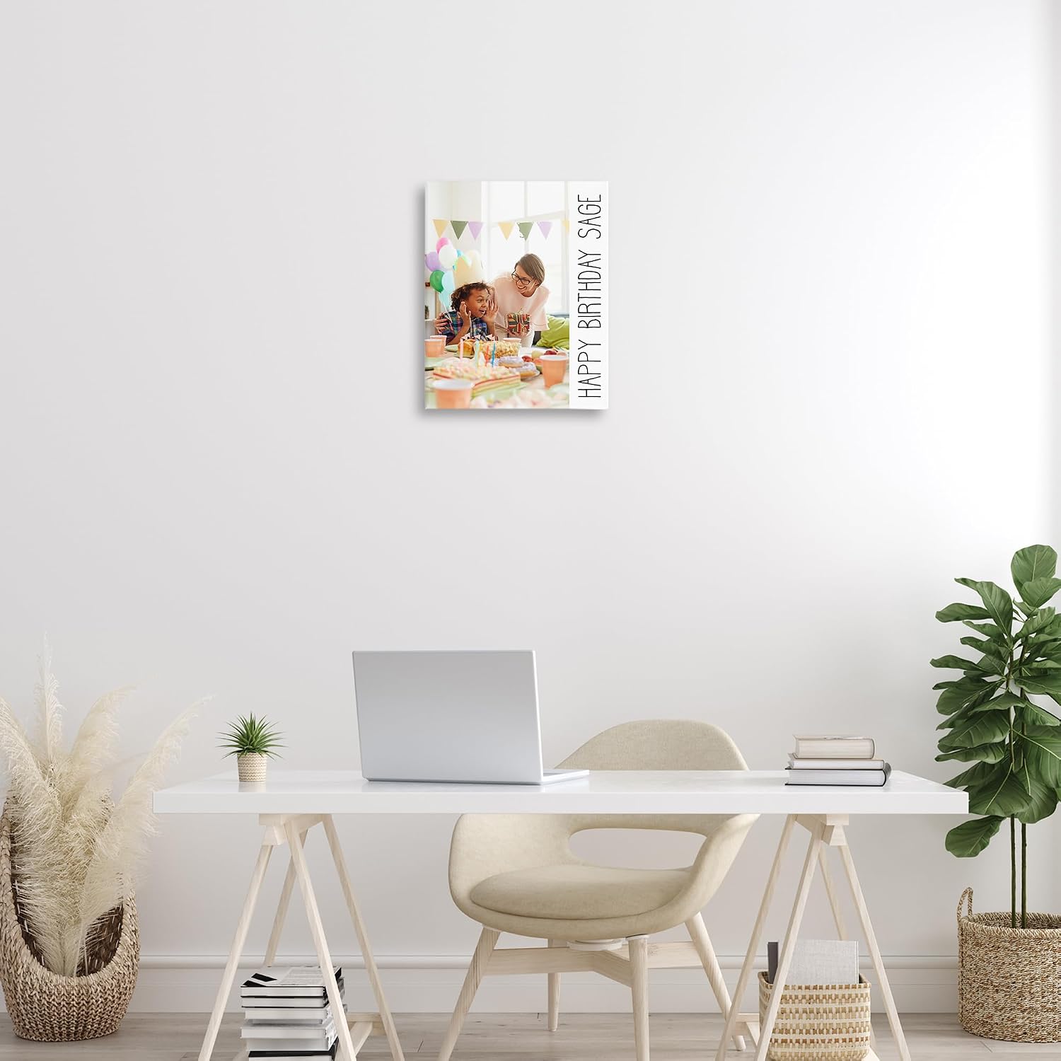 Stupell Industries Birthday Custom Canvas Wall Art – Personalized Print with Your Text Made in USA – Keepsake Gift