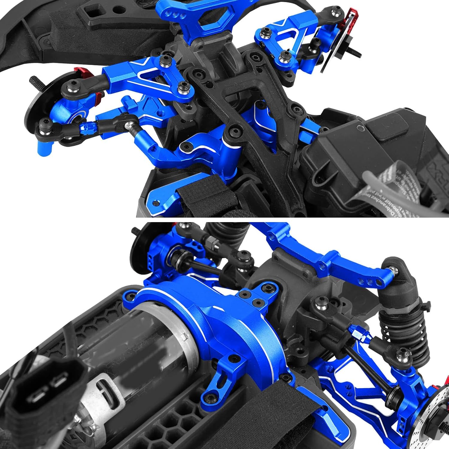 RC Alloy Upgrades Part for 1/10 4-TEC Drift Ford Mustang Rear Wheel Drive ON-Road Drift RC Car #105237-4,RC Drive Shaft Axles CVD Suspension Arm Caster Block Steering Blocks,Navy Blue