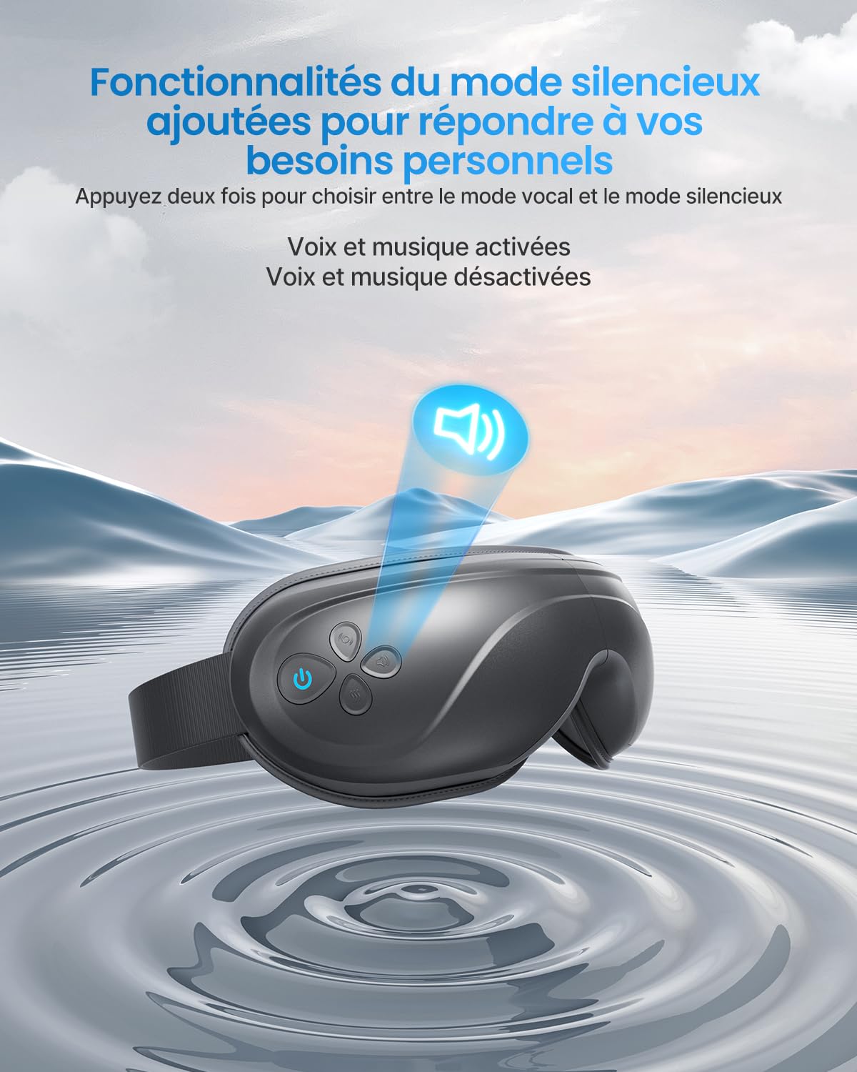 RENPHO Eyeris 2 - amélioré masseur oculaire avec chaleur, vibrations compressions, 5 modes, Masque de massage rechargeable pour les yeux secs, les poches sous les yeux, les cernes