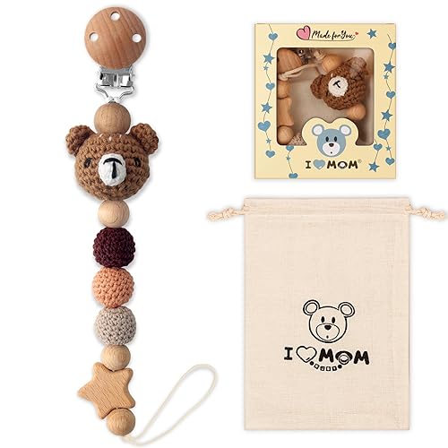 LSTRAGY Clip para chupete, lindo clip para chupete de animales para niños y niñas, la mayoría de los chupetes, mordedores de bebé, baby shower y