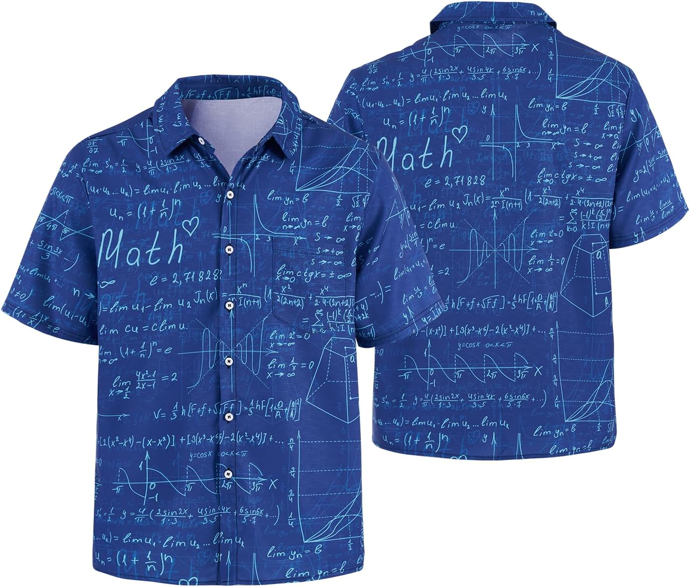 Geek Nerdy Funny Shirts for Men-Men's Novelty Printed Button Up Shirt Binary Code Shirt