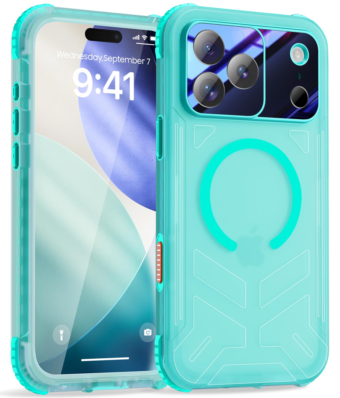 Beeasy für iPhone 17 Pro Hülle Wasserdicht für MagSafe, IP68 Wasserfest Staubdicht Handyhülle 360 Grad Outdoor Schutzhülle, Stoßfest Panzerhülle mit Displayschutz 6,3", Matt Grün