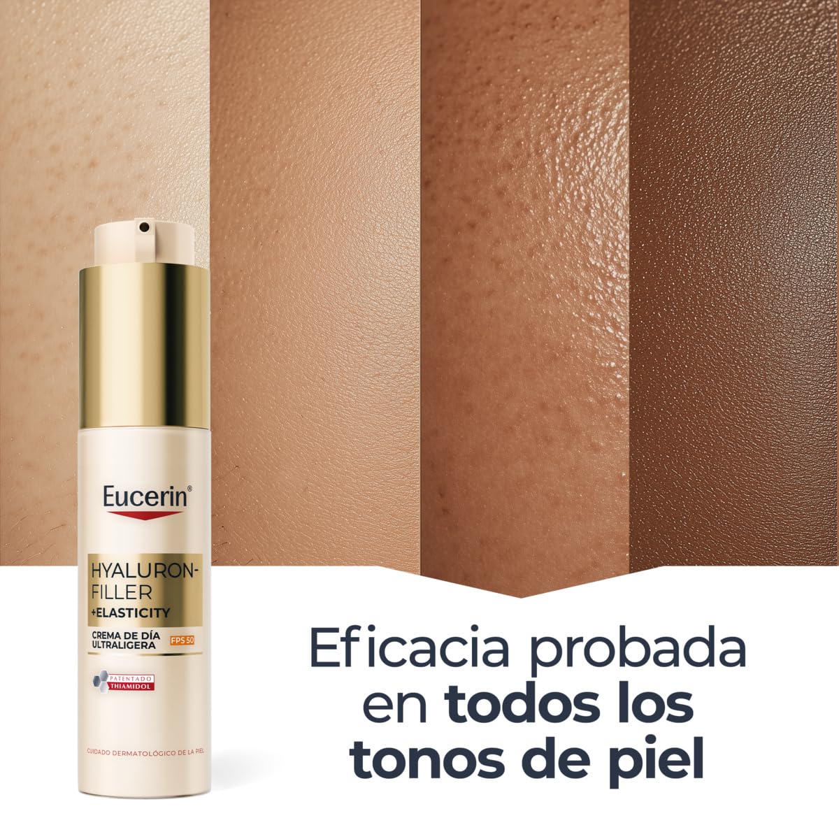 Hyaluron-Filler + Elasticity Día Ultraligera SPF50 50ml, Crema facial antimanchas y antiarrugas, protección solar con Thiamidol, absorción rápida, para todo tipo de piel