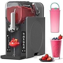 Slushie Machine, Slushy for Home No Ice Need, Soft Serve Ice Cream Maker &amp; Margarita Machine, Auto-Cleaning, 6 Presets for Milkshakes, Frapp&eacute;s, Frozen Drink and More, Black, 1 Insulated Cup