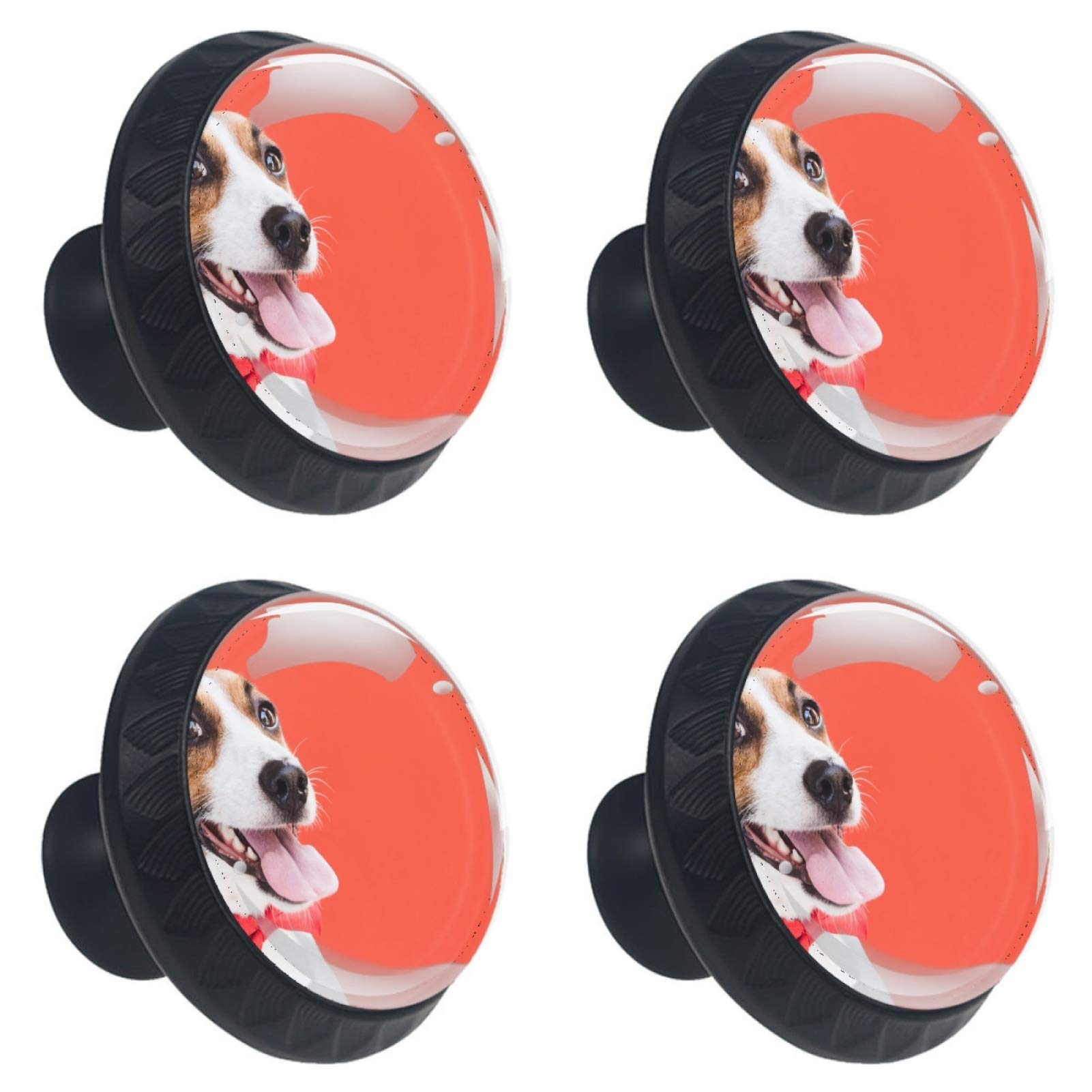 Boutons de meuble verre nœud rouge 30mm : lot de 4 poignées faciles à installer