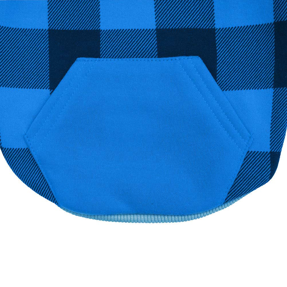 KOOLTAIL Plaid Dog Jumper with Hat and Pocket, Fleece Dog Sweatshirt, Warm Winter Cold Weather Coat Blue L Xl - Image 4