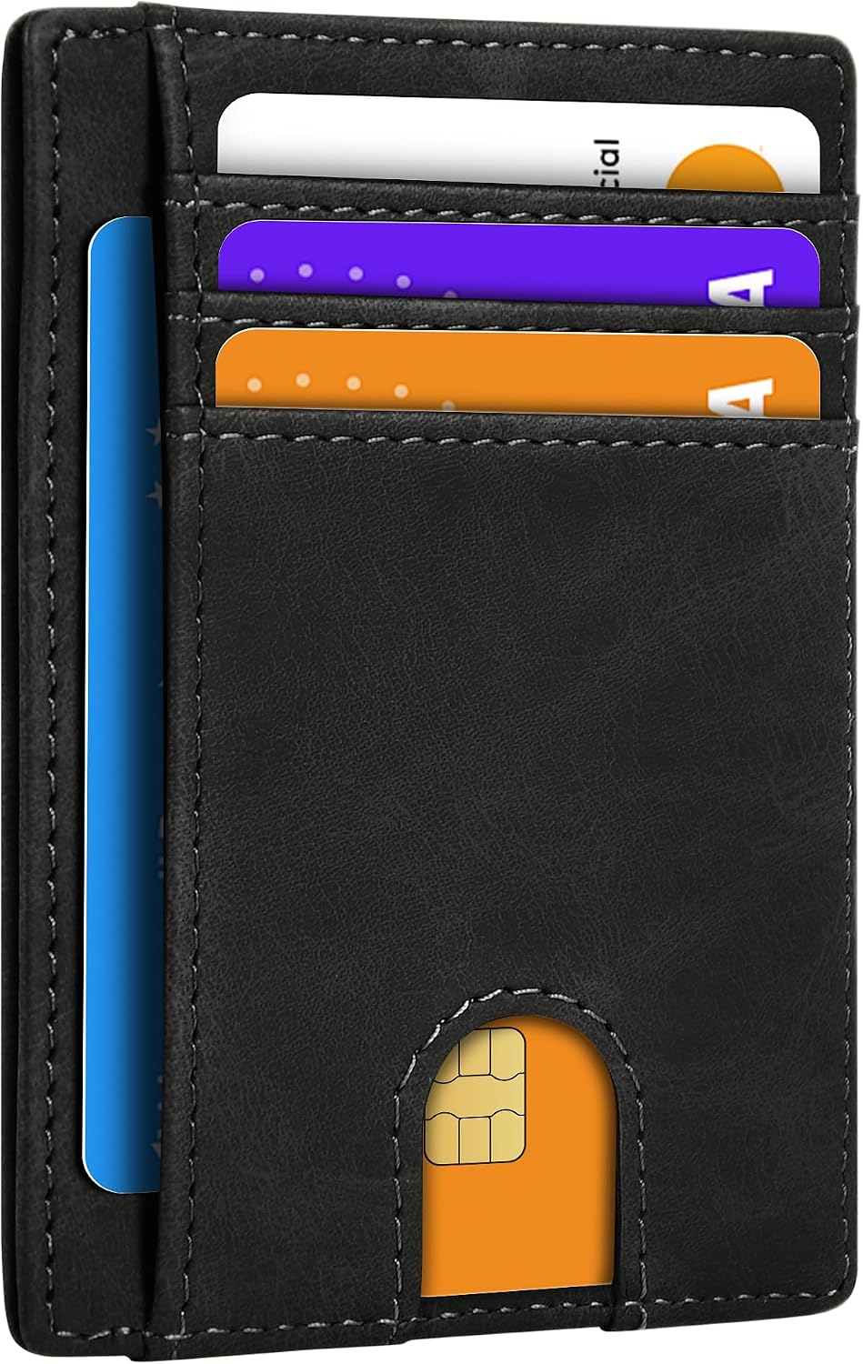 Slim Minimalist Wallet for Men,Front Pocket Wallet RFID Blocking Small Thin Credit Card Holder for Men Black