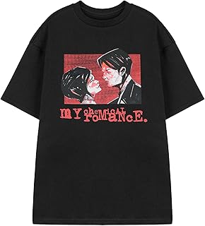 Vanilla Underground My Chemical Romance Unisex Black Short Sleeved T-Shirt | Rose Graphic Tee for Teens and Adults | Band Logo Rock Music Apparel | Alternative Punk Merchandise Fan Gift