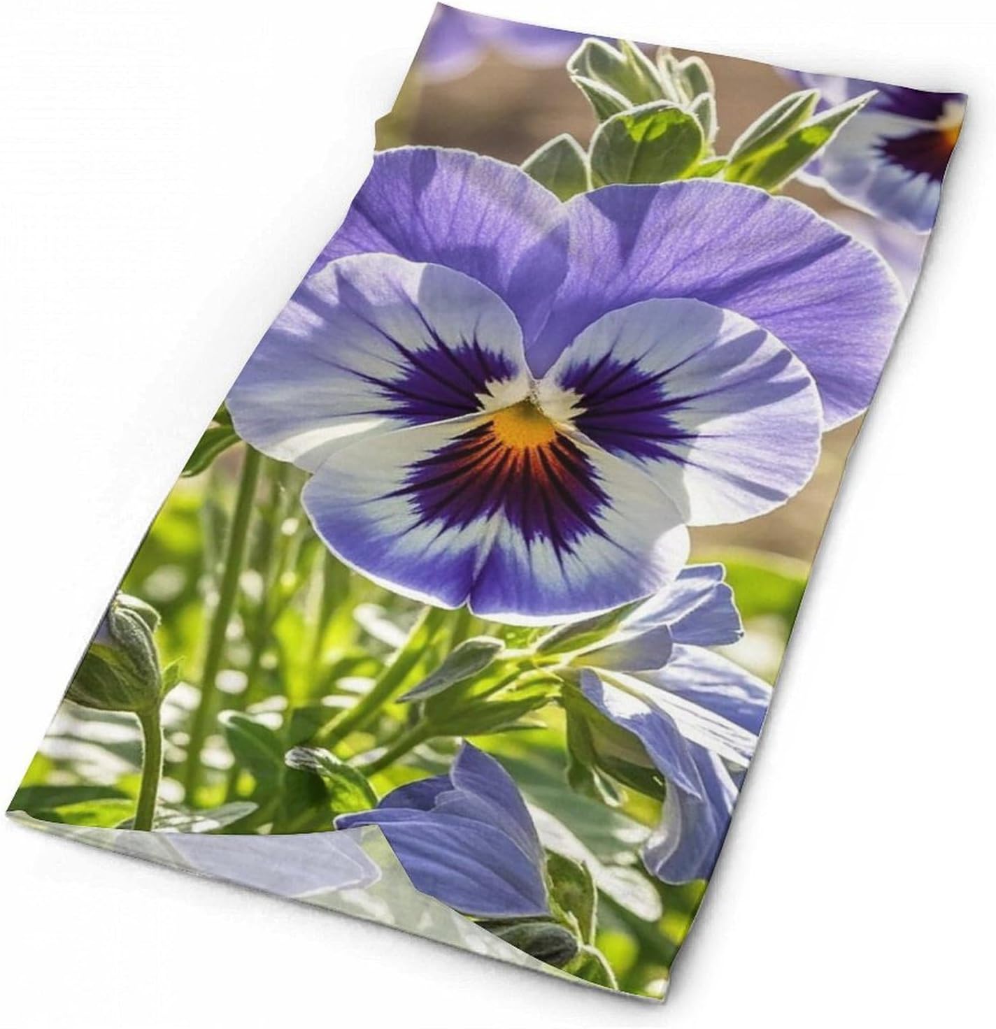 Pansy Perfection Neck Gaiter UV Protection Polyester Face Gaiter Breathable Quick Dry Head Wrap Multifunctional Stretchy Seamless Bandana for Outdoor Cycling Hiking Skiing Running