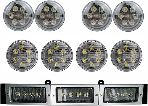Dark Horse Kit de faro de tractor LED de 300W 9ack compatible con faros de tractor John Deere serie 50 4050, 4250, 4450, 4650, 4850+