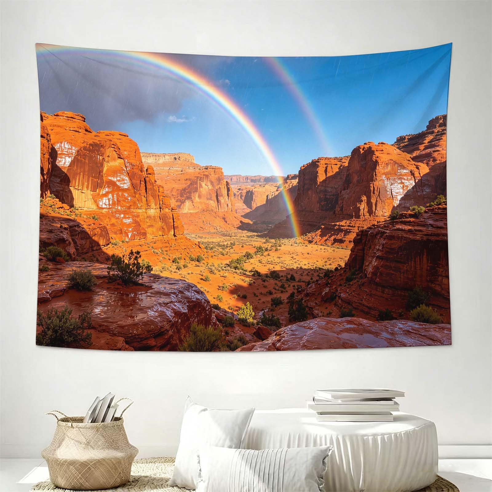 Arazzo da Parete Arcobaleno Canyon Desertico in Tessuto, 250x300 cm